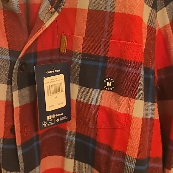 Chaps Brushed Flannel Button Up NWT - Picture 3 of 3